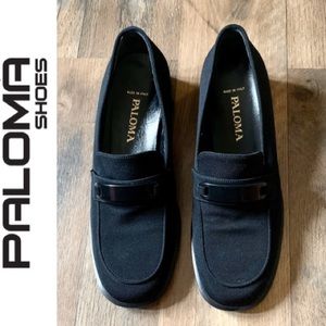 Paloma Italian Made Fabric Heeled Loafers Size 8M